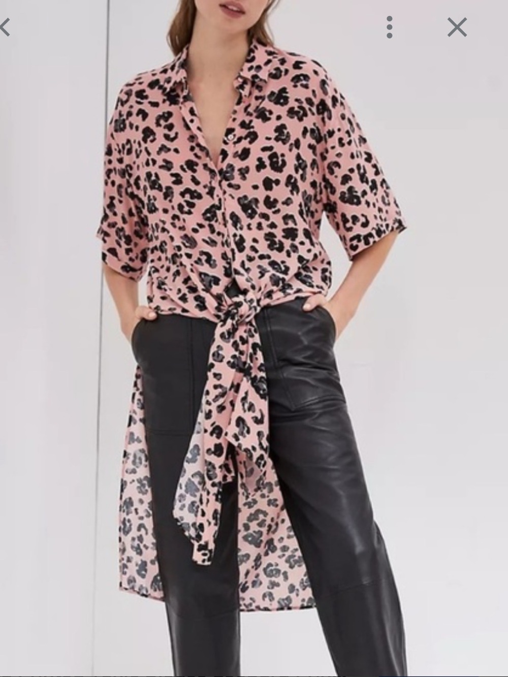 NWT retail $88 size XS #Anthropologie “Rita Leopard Printed Tunic Blouse”